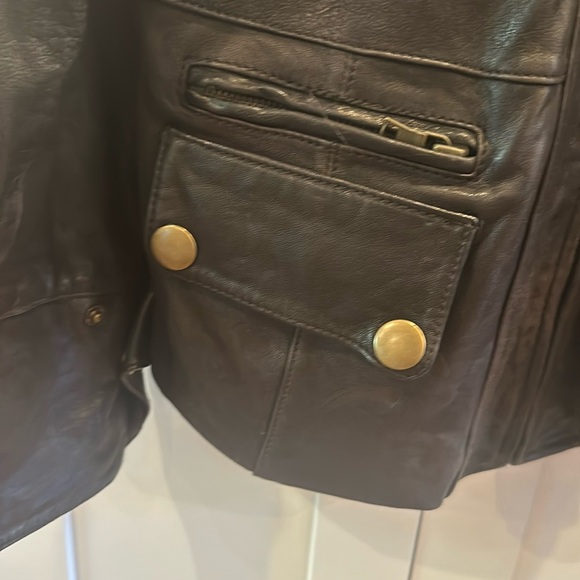 Vintage leather Jacket with faux fur collar - Banana Republic - Picture 5 of 14